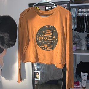 cropped rvca long sleeve top